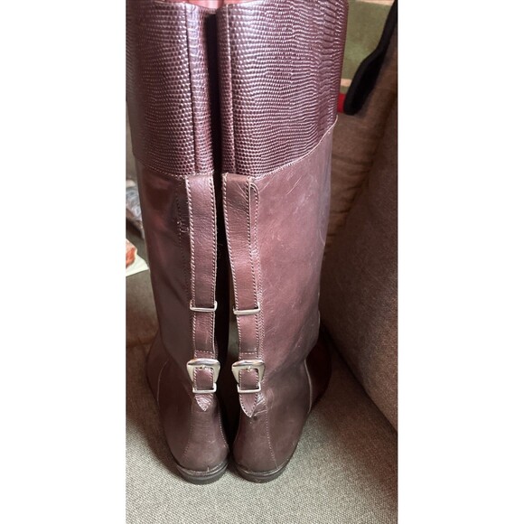 Enzo Angiolini Boots Vintage Brown Size 8 1/2 Knee High Leather Riding Boot - Picture 2 of 11